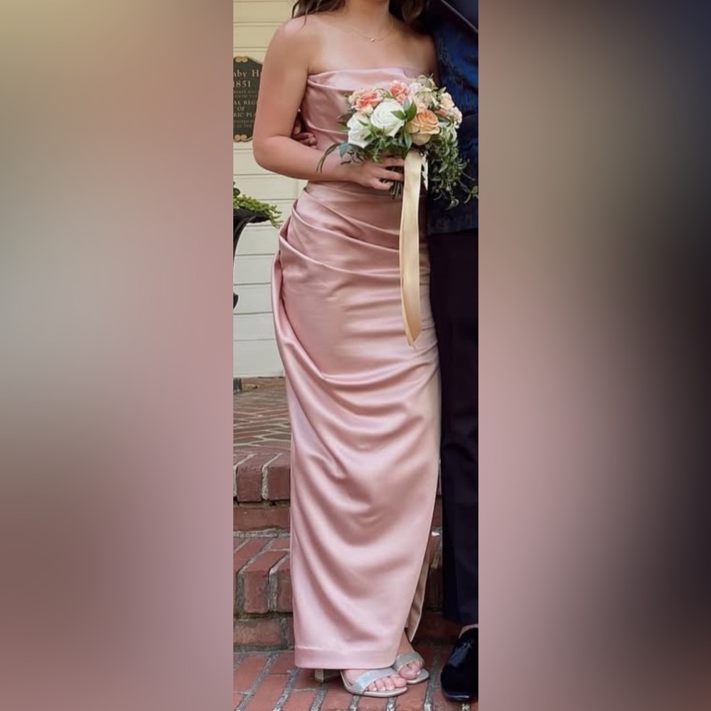 Adrienne house of cb- Elegant Pink Strapless Evening Gown